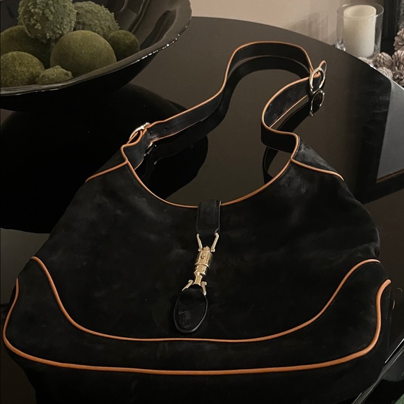 Authentic Gucci Jackie Black and orange suede hobo bag - Picture 11 of 11